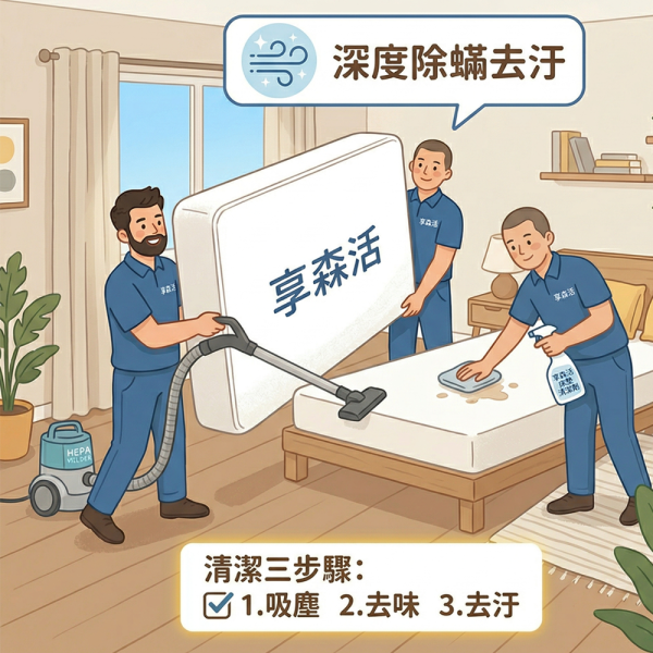 環境除濕： 台灣氣候潮濕，維持室內濕度在 50%-60% 之間，能有效防止內部彈簧生鏽及泡棉變質