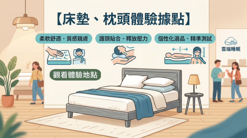 讓你沈靜式的舒適體驗，也幫你快速了解你的問題痛點，快來找我們睡眠規劃師聊聊