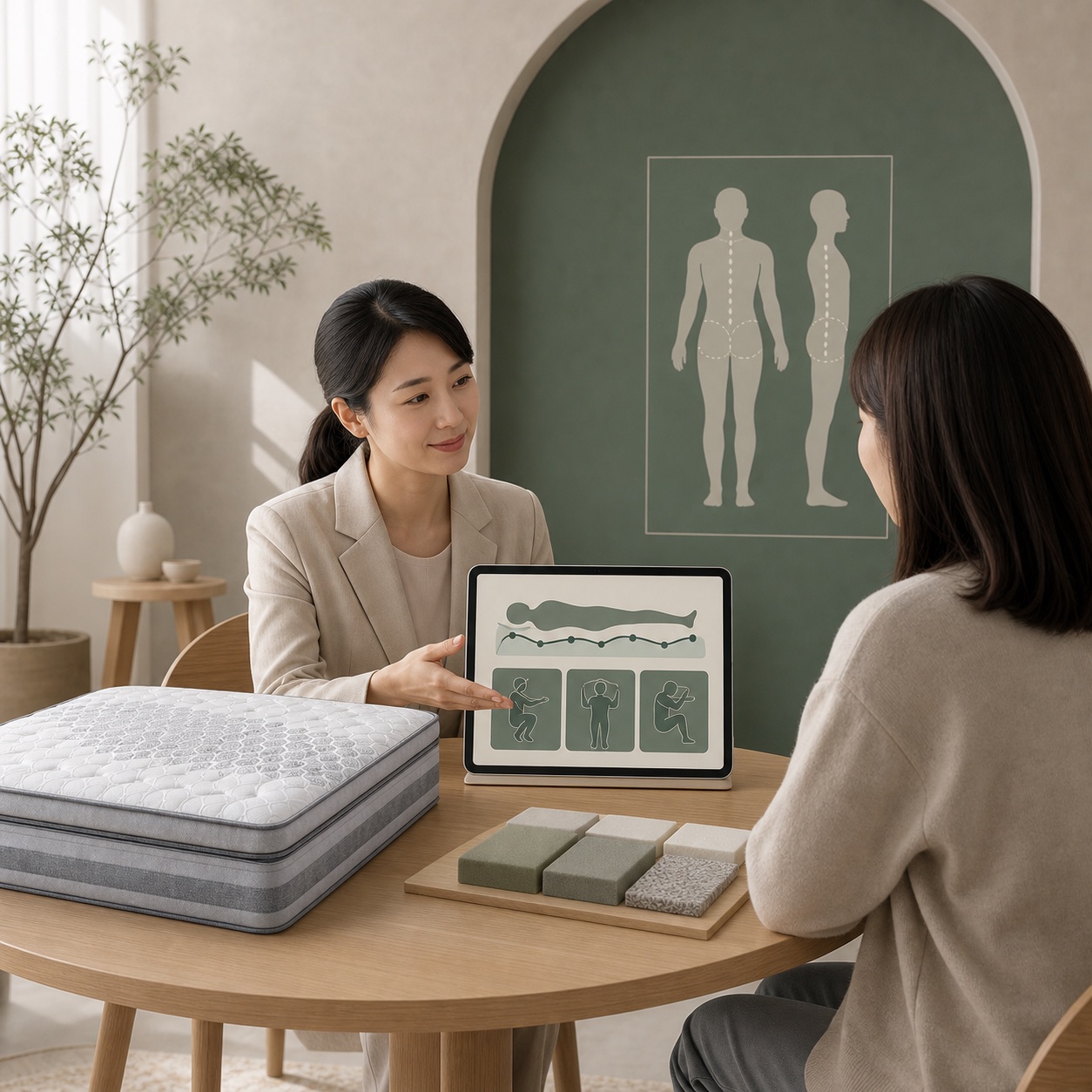 睡眠規劃師評估身型、睡姿與客製化床墊需求