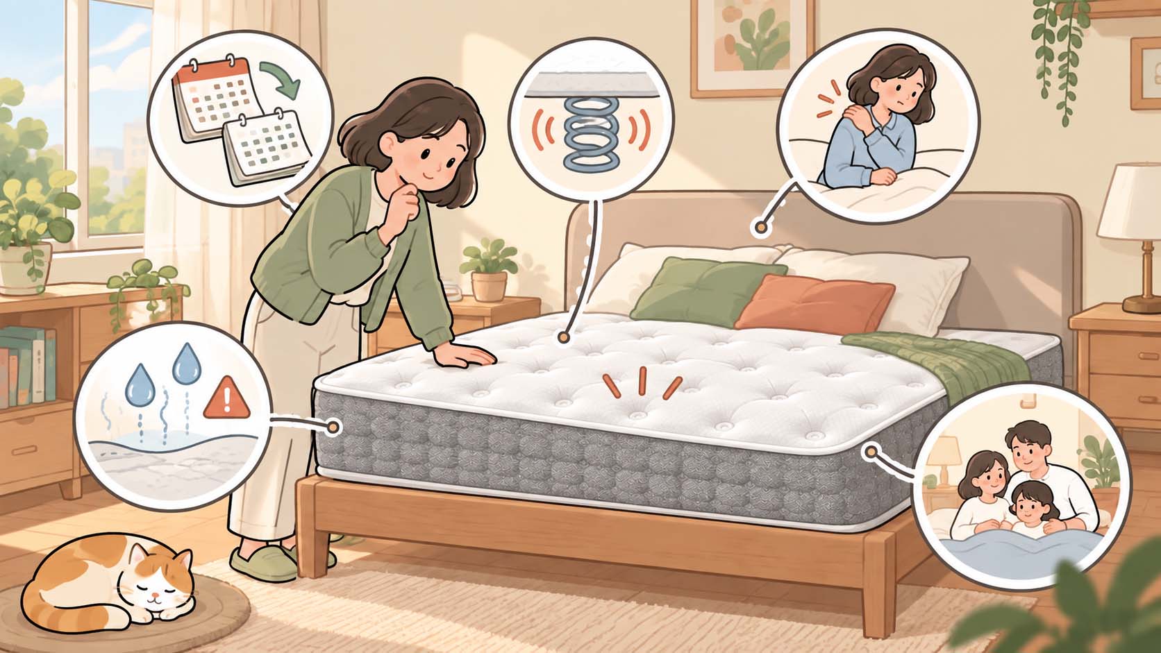 床墊多久需要更換一次？觀察使用狀況示意圖